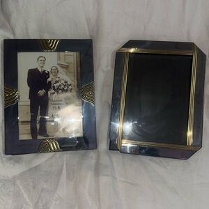 Picture frame, silver, and gold tones